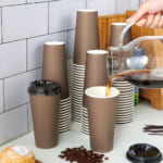 100-Count Brown Disposable Coffee Cups with Lids $20.71 After Coupon (Reg. $25.89) – $0.21/20 oz Cup! For Cold/Hot