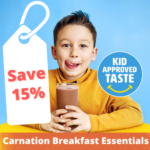 Save 15% on Carnation Breakfast Essentials as low as $0.91 EACH 8oz Carton After Coupon!