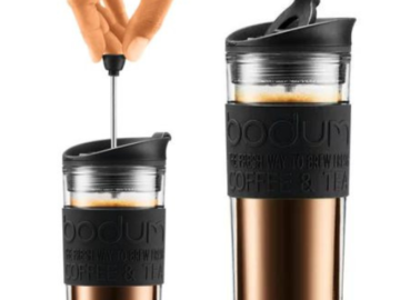 Bodum Travel French Press Double Wall Plastic Coffee Maker, 15-Oz $10.12 (Reg. $25)