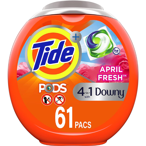 61-Ct Tide PODS Plus Downy 4-in-1 HE Turbo April Fresh Laundry Detergent Soap as low as $10.80 After Coupon (Reg. $21.24) + Free Shipping! 18¢ per Pac!