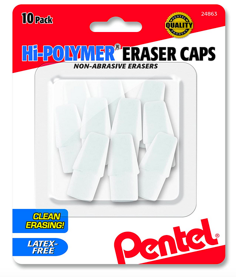 Pentel Hi-Polymer White Cap Erasers (10 Pack) only $0.97 shipped!