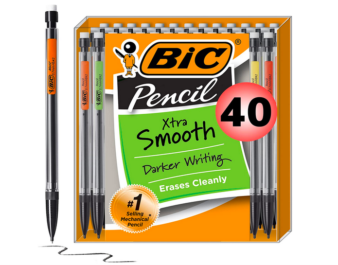 BIC Xtra-Smooth Mechanical Pencils With Erasers, 40-Count Pack only $6.24!