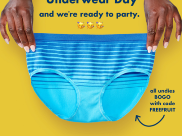 Score BOGO FREE Fruit of the Loom Underwear and More + Free Shipping Today Only For National Underwear Day!