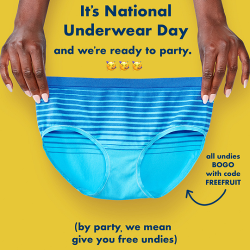 Score BOGO FREE Fruit of the Loom Underwear and More + Free Shipping Today Only For National Underwear Day!