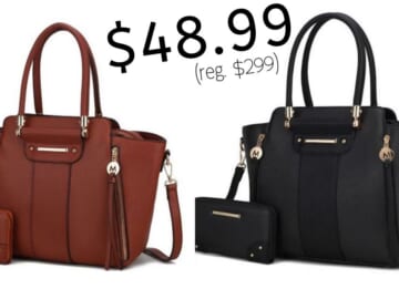 Eliana Vegan Leather Tote Bag for $48.99 (reg. $299)