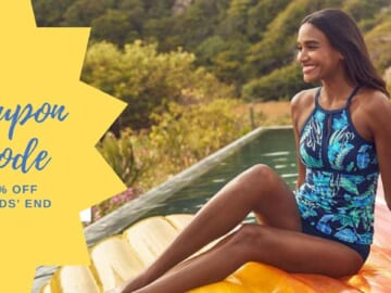 Lands’ End Code | Sporty One Piece Swimsuit for $22.38