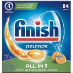 84 Tablets Finish All-in-1 Orange Dishwasher Detergent Gelpacs $9.44 After Coupon (Reg. $14.68) – 11¢ per Tablet!