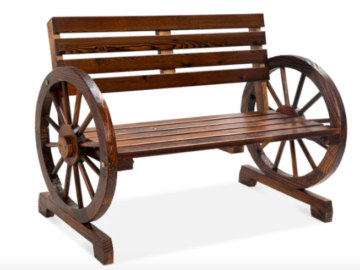 2-Person Rustic Wooden Wagon Wheel Bench only $104.50 shipped (Reg. $200!)