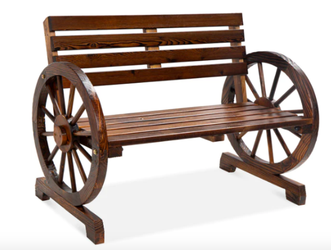 2-Person Rustic Wooden Wagon Wheel Bench only $104.50 shipped (Reg. $200!)