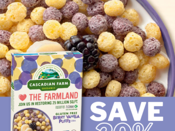 Save 20% on Cascadian Farm as low as $2.99 After Coupon (Reg. $5.79+) + Free Shipping – Gluten Free!