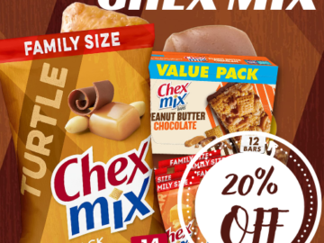 Save 20% on Chex Mix as low as $2.27 After Coupon (Reg. $9.81+) + Free Shipping – Indulgent Snack Bag!