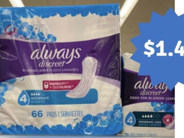 Always Discreet Pads Only $1.49 at Publix