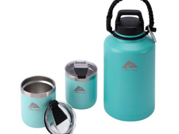 Ozark Trail 3-Piece Stainless Steel Vacuum Bottle Tumbler Combo only $15!