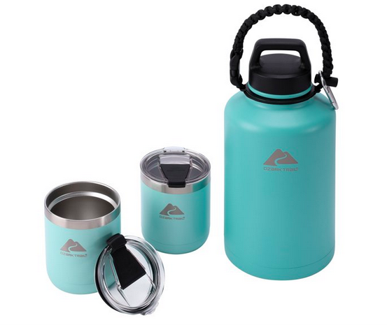 Ozark Trail 3-Piece Stainless Steel Vacuum Bottle Tumbler Combo only $15!