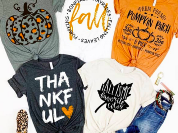 Fall Pumpkin Style Tops only $17.98 shipped!