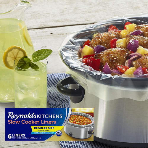 FOUR Boxes of 6-Count Reynolds Kitchens Regular Size Slow Cooker Liners as low as $2.57 Per Box (Reg. $5.49) + Free Shipping! – $0.43 per liner – Fits 3-8 Quarts + Buy 4, Save 5%!