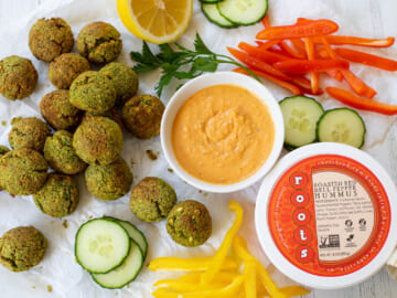 Now At Publix: Roots Roasted Red Bell Pepper Hummus- Perfect For Dipping With My Air Fryer Falafel