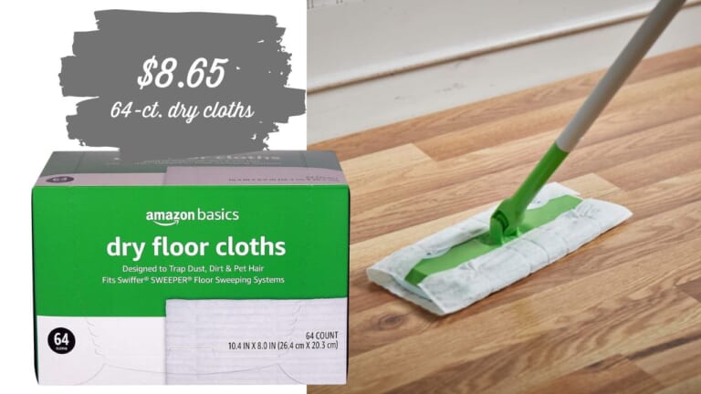 Amazon 64-Ct. Dry Floor Cloths $8.65 Or Less!