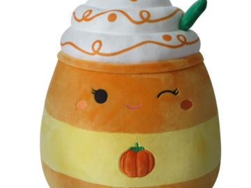 Squishmallows 14-Inch Orange Pumpkin Spice Latte with Green Straw Plush $19.99 (Reg. $23) – Ultra-squeezable!