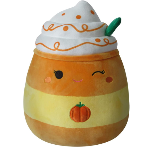 Squishmallows 14-Inch Orange Pumpkin Spice Latte with Green Straw Plush $19.99 (Reg. $23) – Ultra-squeezable!