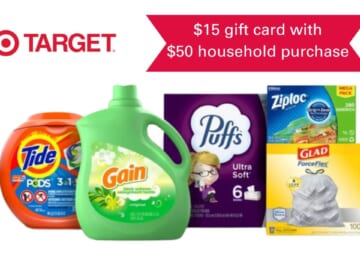 $15 Target Gift Card With $50 Household Purchase