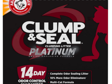 Arm & Hammer Clump & Seal Platinum Clumping Cat Litter, Multi-Cat, 27.5lbs only $15.11 shipped!