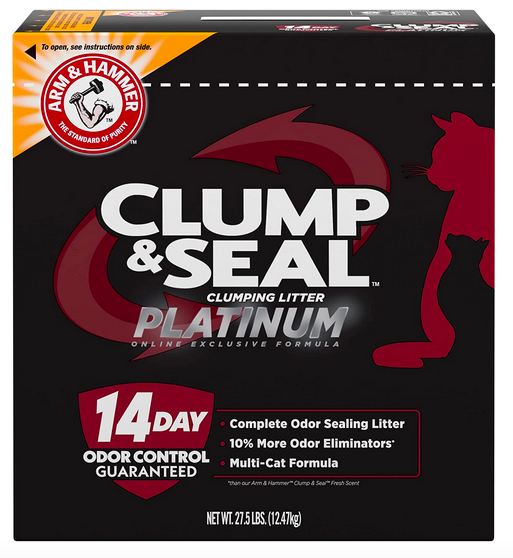 Arm & Hammer Clump & Seal Platinum Clumping Cat Litter, Multi-Cat, 27.5lbs only $15.11 shipped!