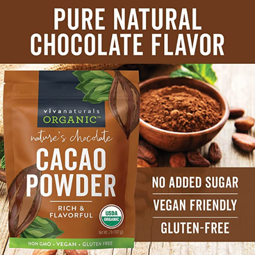 Organic Unsweetened Cacao Powder With Rich Dark Chocolate Flavor, 2 Lbs as low as $13.14 After Coupon (Reg. $20) + Free Shipping – $6.57/Pound – on-GMO, Certified Vegan & Gluten-Free!