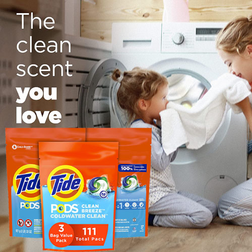 111-Count Tide PODS Laundry Detergent Soap Pods, Clean Breeze as low as $21.24 Shipped Free (Reg. $32.57) – $0.19/Pod! 3 Bag Value Pack, HE Compatible