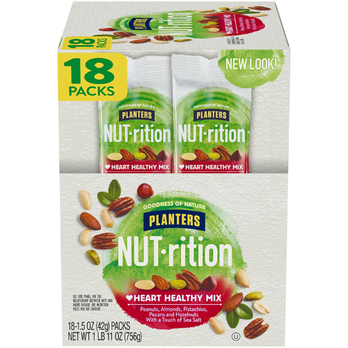 18-Count PLANTERS NUT-rition Heart Healthy Mix as low as $25.59 After Coupon (Reg. $56) + Free Shipping – $1.42 each 1.5oz snack pack! – Gluten-free!