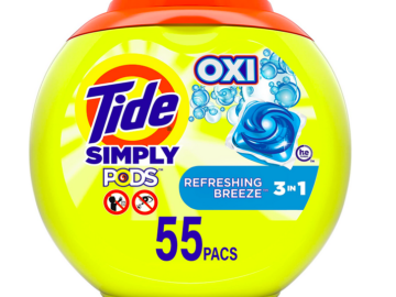 Tide Simply Pods + Oxi Laundry Detergent Pods (55 count) only $8.82 shipped!