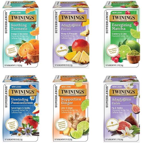 108 Variety Pack Twinings of London Daily Wellness Tea Bags as low as $20.16 After Coupon (Reg. $29) + Free Shipping – 1K+ FAB Ratings! $3.36/18-Count Box or 19¢/Tea Bag!