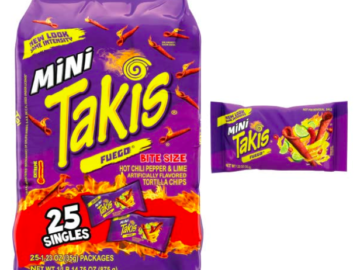 Mini Takis Crunchy Rolled Tortilla Chips (Pack of 25) only $10.35 shipped!