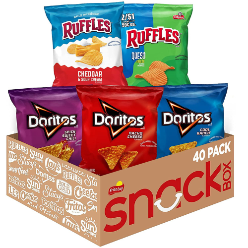 40-Count Ruffles FritoLay Variety Packs as low as $14.80 After Coupon (Reg. $28) + Free Shipping – 37¢/1oz bag!