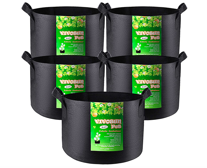 5-Pack 3 Gallon Plant Grow Bags only $12.34 shipped!