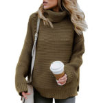 Chunky Light Brown Turtleneck Sweater $11.99 After Coupon (Reg. $43.99) – FAB Ratings! 7K+ 4.3/5 Stars!