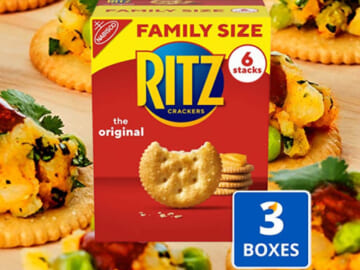 3 Family Size Boxes RITZ Original Crackers as low as $9.82 After Coupon (Reg. $22) + Free Shipping – $3.27 per box!