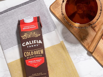 6-Pack Califia Farms Pure Black Medium Roast Unsweetened Cold Brew Coffee as low as $18.58 After Coupon (Reg. $33.78) + Free Shipping! $3.10 per 32 Oz Box!