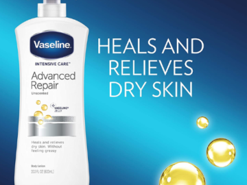 3-Pack Vaseline Advanced Repair Unscented Lotion for Dry Skin as low as $12.38 After Coupon (Reg. $21) + Free Shipping! $4.13 per 20.3 Oz Bottle!