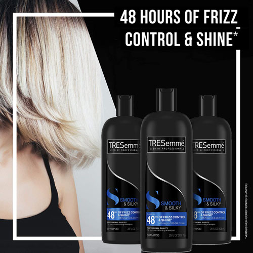 FOUR 3-Count TRESemmé Smooth and Silky Shampoo as low as $5.06 EACH Set After Coupon (Reg. $18) + Free Shipping! $1.69/28-Oz Bottle + Buy 4, Save 5%