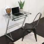 Walker Edison Stanford Metal & Glass Computer Desk (Silver) $49.99 Shipped Free (Reg. $155) – 12K+ FAB Ratings!