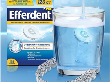 90 Count Efferdent PM Denture Cleanser Tablets as low as $4.69 After Coupon (Reg. $7.22) + Free Shipping – 3K+ FAB Ratings – 5¢/Tablet!