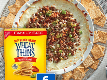 6 Family Size Boxes Wheat Thins Sundried Tomato & Basil Whole Grain Crackers as low as $16.69 After Coupon (Reg. $25.68) + Free Shipping! $2.78/13 Oz Box!