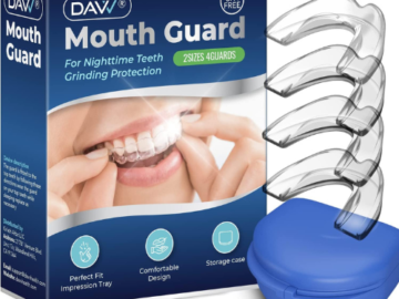 4-Pack Mouth Guards for Grinding Teeth as low as $13.24 After Coupon (Reg. $16) + Free Shipping – $3.31/guard! with Travel Hygiene Case,  Upgraded Night Guard