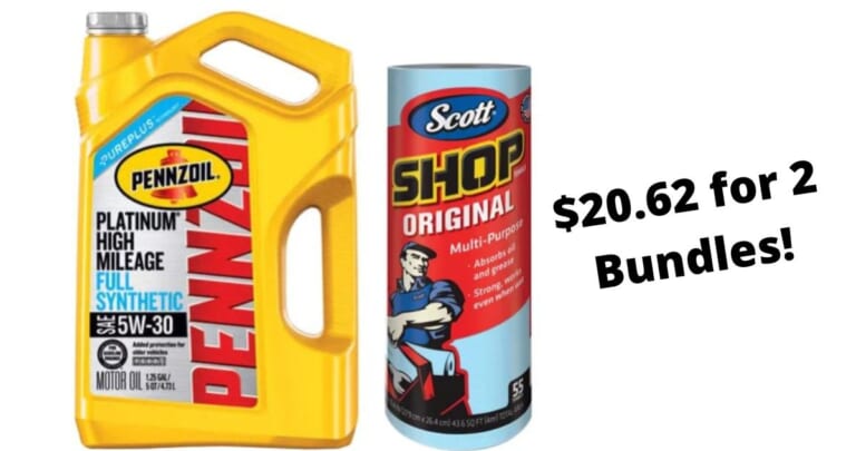 Pennzoil Platinum Motor Oil 5-Quart Bundle for $10.31