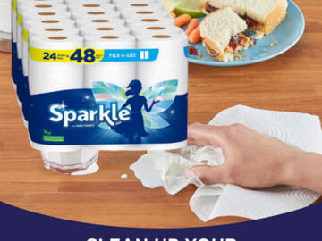 24 Double Rolls Sparkle Pick-A-Size Paper Towels as low as $18.49 After Coupon (Reg. $25.96) -$0.77/Double Roll + Free Shipping! – 24 Double Rolls = 48 Regular Rolls