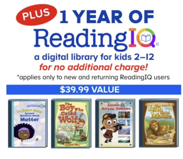 FREE ReadingIQ Subscription with the purchase of ABCmouse!