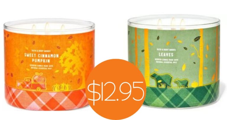 Bath & Body Works 3-Wick Candles for $12.95