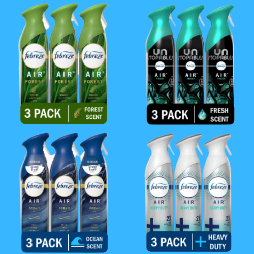 Save $3 on 3-Pack Febreze Air Effects Spray Air Fresheners as low as $7.03 After Coupon (Reg. $12+) + Free Shipping! $2.34/Spray Bottle!