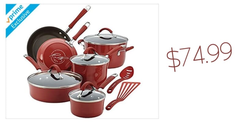 Rachael Ray Cucina Nonstick 12-piece Cookware Set for $74.99